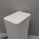 TIPGO Bathroom Trash Can with Lid, 10 Liter/ 2.6 Gallon Slim Garbage Can, Small Trash Bin Waste Basket with Pop-Up Lid for Kitchen, Bedroom, Living Room, Office (White)