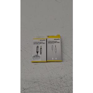 Set of 2: 1) Acoustix™ 3.5mm to Apple Lightning Braided Auxillary Cable - White,  2) Acoustix™ Auxiliary Braided Audio Cable, USB-C