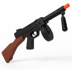 Nicky Bigs Novelties Adult Gangster Machine Gun Costume Prop 19.5 Black Plastic Replica Toy with Authentic RataTatTat Sound Effects Lightweight Accessory