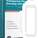 Ceeport Waterproof Transparent Film Dressing with Pad 10 Pack, 4"x8" Large Bandages Adhesive Patches, Wound Cover Patches for Post Surgical, IV Shield, Tattoo Aftercare Bandage