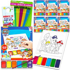 Paw Patrol Paint with Water Party Favors Set - Bundle with 6 Watercolor Painting Activity Books for Boys with Paintbrushes | Bulk Paw Patrol Party Supplies Arts and Crafts