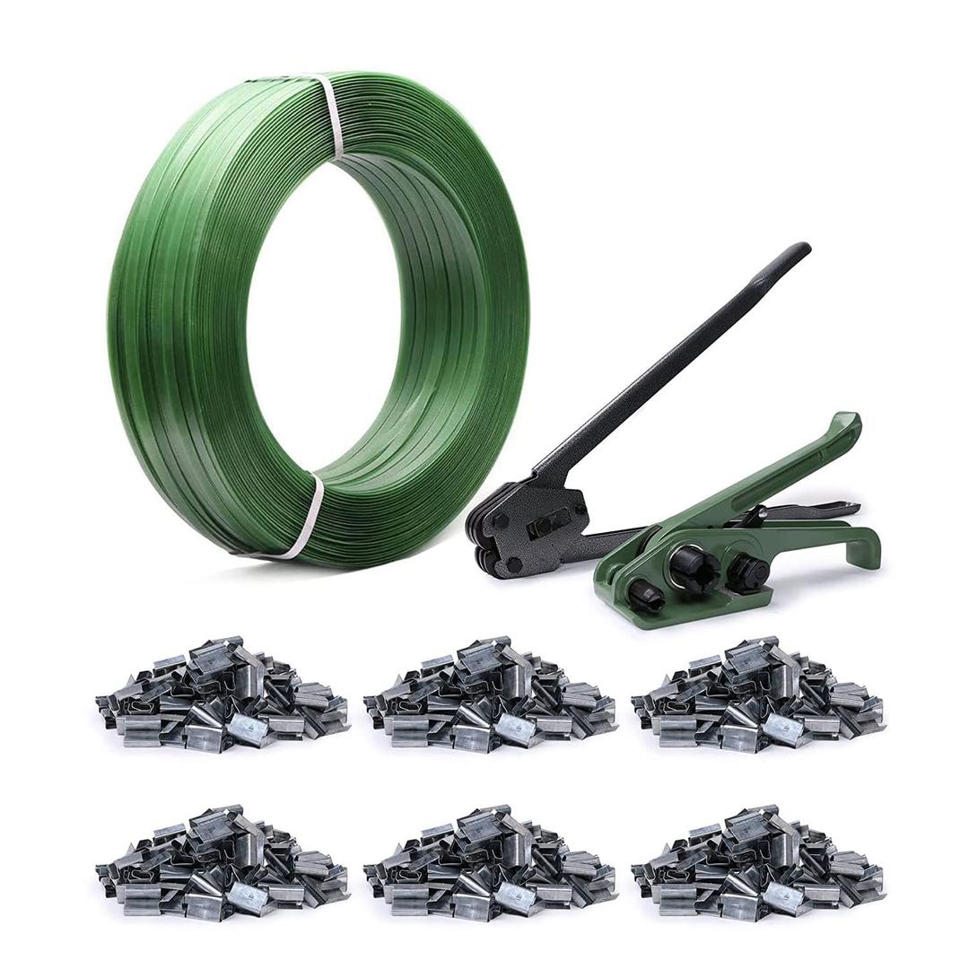 U.S. Solid Heavy Duty Packing Strapping Tensioner Kit, Pallet Packing Strapping Tool, Strapping Tensioner Tool, Sealing Tool, 600 Metal Seals, and 5/8" x 0.031" x 1970