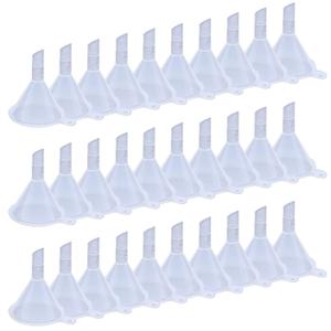 WARMBUY Mini Clear Plastic Funnels, 30 Pack