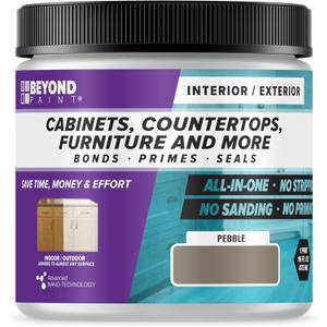 Beyond Paint All-in-One Refinishing Paint, No Sanding, Matte Finish for Cabinets, Countertops, Furniture and Doors, 1 Pint, Pebble