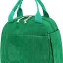 Bluboon Lunch Bag for Women Men Cute Corduroy Lunch Tote Bags Reusable Insulated Lunch Box Large Capacity Reusable Insulated Cooler for Work Picnic or Travel (Medium (10L))