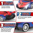 Growsland Remote Control Car for Kids, RC Cars for Boys Kids 1:18 Electric Vehicle Toy Car Hobby Racing Car Toys with Lights & Controller, Birthday Gift for 3 4 5 6 7 8 9 Year Old Boys Girls