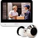 Yunseity 1080P Video Door Viewer, 120° Peephole Camera with 4.3 Inch Color Monitor, Two Way Talk, Night Vision, PIR Motion Detection, Camera Camera System