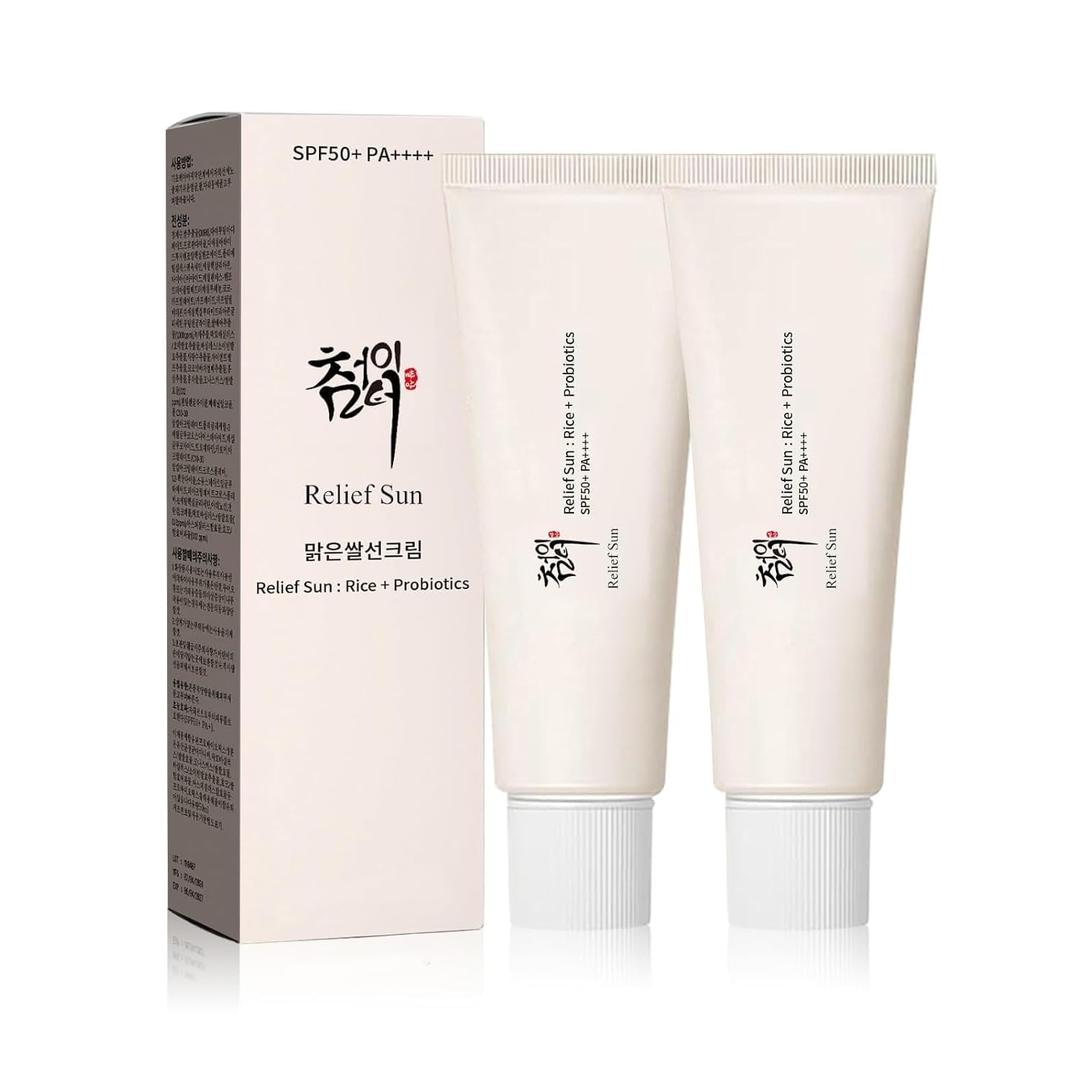 Organic Korean sunscreen SPF50+, PA++++ Riceand Probiotics | Korean Skin Care Solution for All Skin TypesNourishing Skin Protection and UV Def2PC
