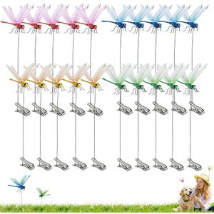 20 PCS New Simulation Dragonfly Clips, Lifelike 3D Fake Dragonfly Ornaments for Garden Decor & Yard Art, Clip-On Accessories for Hats, Backpacks & Horses, Indoor Outdoor Decoration