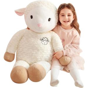 IKASA 30" Giant Sheep Stuffed Animal - Jumbo Soft Kawaii Plush Toy for Kids & Girlfriend (White)