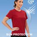 6 Pack Workout Tops for Women Short Sleeve UPF Sun Protection Athletic T Shirts Quick Dry Tennis Yoga Running Crew Neck Tee (M)
