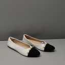 BABUDOG Women's Black Flats Shoes,White Dress Shoes for Women,Crimping Faux Suede Ballet Flats Comfortable 40/9