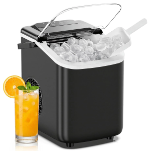Ice Maker Machine Countertop with Handle 9 Cubes in 6~8 Mins 26Lbs Daily Basket