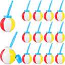 12 Pcs 10 oz Summer Beach Ball Cups with Straws and Lids, Beach Theme Pool Party Cups Bulk Plasic Beach Cups for Summer Theme Party Favor Hawaiian Luau Party and Kids Pool Party Birthday Decorations
