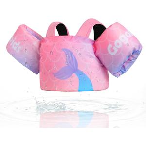 Gogokids Toddler Swim Vest for Kids 24-66 lbs, Swimming Pool Floats Vest[CPC Certified & Adjustable Fit] Toddler Arm Floaties Swim Jacket Water Wings for Beach Puddle Pool Jumper Boys Girls 1-6 Years