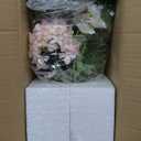 Jahe Faux Hydrangea Flowers Fenterpieces for Tables, Hydrangea Artificial Flowers Mixed Potted Plant, Fake Daisy Mixed Bouquet with Pot, Living Room, Bathroom, Balcony, Light Pink