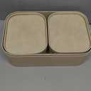 HofferRuffer Faux Leather Decorative Storage Boxes, Dust proof Storage Shelf Baskets with Lids Trays, Storage Bins Memory Box Organizer for Home, Office, Jewelry & More, Set of 3 (CreamWhite)