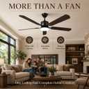 52 inch Ceiling Fans with Lights and Remote Control, Black