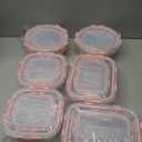 12 Pack Glass Storage Containers with Lids, Leak-Proof Meal Prep Containers, Dishwasher/Microwave/Oven/Freezer Safe Glass Food Storage Containers for Leftovers, to Go (Pink)