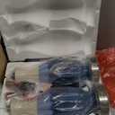 28 Tall Table Lamps Set of 2, Ceramic Navy Blue Bedside Lamps with USB Ports, Coastal Lamp with White Fabric Shade, Large Bedroom Table Lamps for End Table Living Room Nightstand