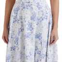 Women's Corset Dresses Floral Print Boho Flowy Slit Dress Midi Beach Casual Sundress Vacation Outfits (XL)