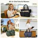 TOPEAST Work Bag for Women, Lightweight Nurse Tote Bag with Food Compartment, Teacher Work Tote with Water Bottle Holder