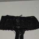 ohyeah Women Lace Boyshort Panty Lace Trim Boyshort Plus Size Underwear Panties Sheer Plus Size Panties (Medium-Large, 1- Black)