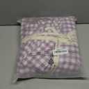 MooMee Gingham Duvet Cover Set 100% Washed Cotton Linen Like Textured Breathable Durable Soft Comfy Modern Checkered Design (Classic Gingham Light Purple, Queen 90"x90")