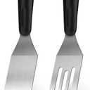 Stainless Steel Spatula Set, Mini Serving Spatula for Kitchen Use, Metal Spatula for Cooking with Heat Resistant Handle, Metal Spatulas for kitchen use for Pancakes, Lasagna, Brownies, Cake, and Cookie (2PC)
