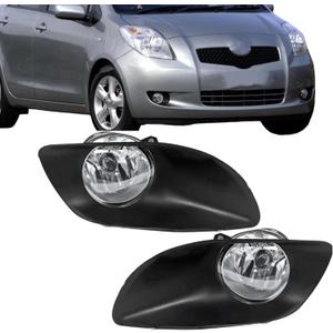 WFLNHB Left and Right Fog Lights Repalcement for Yaris 2007-2011 Fog Light Clear with Wiring Kit 812100D041 812100D042