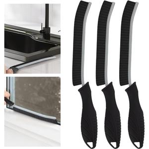 SXhyf Hard Bristle Crevice Cleaning Brush - Multifunctional Gap Cleaning Brush, Bathroom Cleaning Tools, Grout Brush, Crevice Cleaning Supplies for Household Use, Kitchen, Window, Vehicle (3, Black)