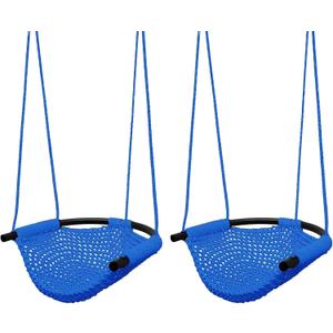 JKsmart 2 Pack Kids Swing Seat, Heavy Duty Rope Play Secure Children Swing Set, Toddler Swing Chair for Outdoor/Indoor/Playground/Home/Tree, with Snap Hooks and Swing Straps,440 lbs Capacity,Blue