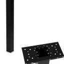 Ilyapa Black Metal Mailbox Post for Outside, 43x4x4 inch Metal Post Sleeve with Two Universal Mailbox Mounting Bracket for Curbside Residential Mail Box, Heavy Duty