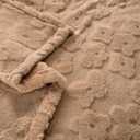 FY FIBER HOUSE Flower Bed Blanket Ultra Soft Blanket Fuzzy Queen Blanket for Bed Couch Sofa, 90"x90", Khaki