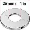 Split Flange Escutcheon Plate for 1 Inch Pipe, Stainless Steel Round Pipe Cover Plate, Wall Hole Cover for Faucet, Shower Arm, Toilet Pipe, Easy Install Plumbing Cover (Silver-26mm, 4 pieces)