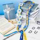 Juexica Graduation Ribbon Lei - Class of 2025 Graduation Leis, DIY Braided Necklace for Men and Women Graduation Gift(Blue,2 Sets)