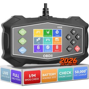 Enhanced OBD2 Scanner Diagnostic Tool - Check Engine Code Reader with Battery Tester, EVAP, Live Data, Mode 6/8, Professional Car Scan Tool with Freeze Frame, DTC Lookup for All OBDII Vehicles 1996+