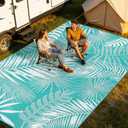 9x18ft Outdoor Rug for Patios, Reversible RV Outdoor Rug, Waterproof Straw Plastic Large Outdoor Mat for Camper, Picnic, Backyard, Deck, Balcony, Porch