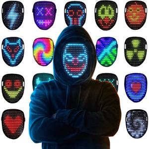 Mr.Pang LED Mask Light up Mask with Gesture Sensing, Cool Face Transforming Mask, Perfect Gifts for Halloween Christmas Birthday Cosplay Party