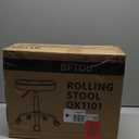 Black Minimalist Swivel Stool with Wheel Perfect for Work SPA Shop Massage Height-Adjustable and Cost-Effective Rolling Stool Chair with Square Seat