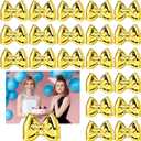 Leinuosen 24 Pcs Golden Bow Centerpieces Place Card Holder Bowknot Shaped Table Number Holder Coquette Name Place Photo Picture Stand for Office Menu Events Wedding Party