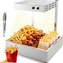 Dyna-Living 14L French Fry Warmer Commercial Heat Lamp for Food Chips | 3 Level Adjustable Height, 500W Countertop Fry Warmer with Divider, Food Tongs, Food Warmer for Food Truck,Restaurant,Home