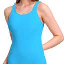 Beautikini Period Swimwear Leakproof Menstrual One Piece Athletic Swimsuit U-Back Bathing Suits for Teen Girls, Size M