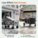 BIERUM 4 Seater Wagon Stroller for Kids, All-Terrain Foldable Cart, 48.8"D x 28.3"W x 48.9"H