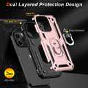 2 x IKAZZ for iPhone 15 Pro Max Case 6.7 Inch with Screen Protector,Military Grade Shockproof Heavy Duty Protective Phone Cover Pass 16ft Drop Test with Magnetic Kickstand Car Mount Holder,Rose Gold