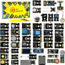 KEYESTUDIO 48 Sensors Modules Starter Kit for Arduino with LCD, 5v Relay, Sound, LED Modules, Servo Motor, Motion, Pressure Sensor, Gas Sensor, etc.Programming for Beginners Adults Learning