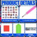 30 Pcs New York City Magnetic Diamond Art Decor American Diamond Painting Magnets Kits NYC Souvenirs Gifts Adult DIY Fridge Magnet USA Refrigerator Sticker for Beginners Gifts Car Garage Home Decors