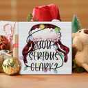3 x Funny Christmas Vacation Wooden Sign Decor - 'You Serious Clark' Block Sign for Table Shelf - Holiday Decorations 5 x 5 Inch