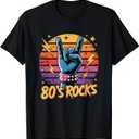 Vintage 80's Rock Bands Eighties 80s Party Retro Music Band T-Shirt, 2XL