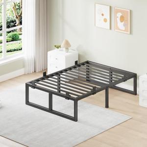 18 Inch Metal Twin XL Bed Frame with Steel Support, Noise-Free